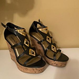 Black Cork Wedge
